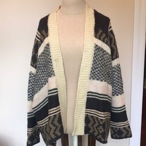 Multi-colored Oversized Open Sweater